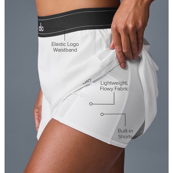 ALO Yoga Women's White Match Point Skirt - Picture 2 of 4